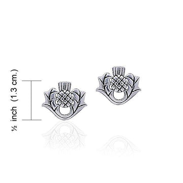 Scottish Thistle Silver Post Earrings TE870 - Jewelry
